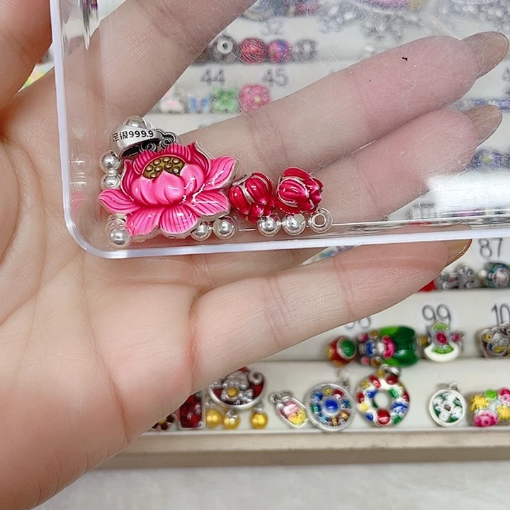 家***宝足银珐琅彩足银配件