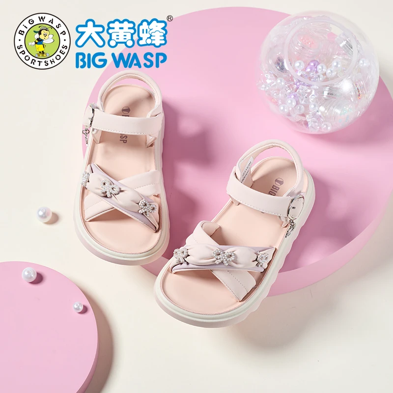 大黄蜂童鞋女童凉鞋夏季新款女孩透气露趾沙滩鞋可爱公主休闲鞋子