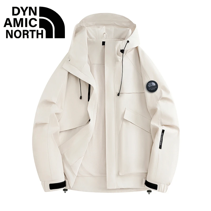 DYNAMIC NORTH/动感北面户外连帽防风防水冲锋夹克百搭登山外套