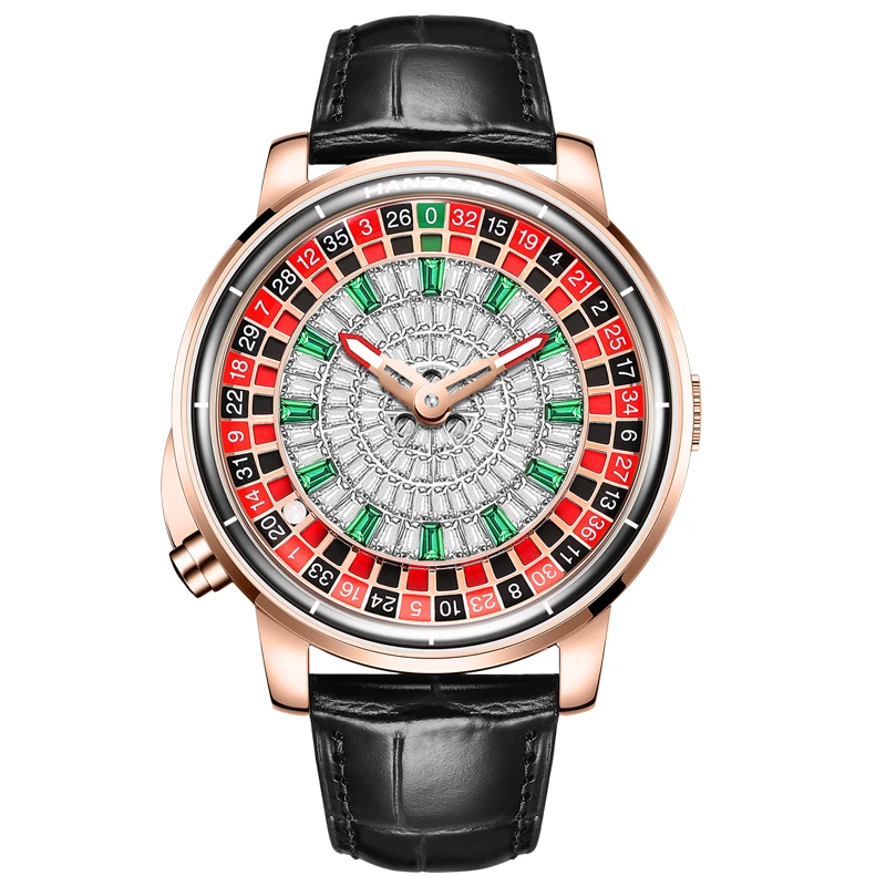 【专柜正品直发】大转盘系列满钻男士时来运转全自动机械手表防水