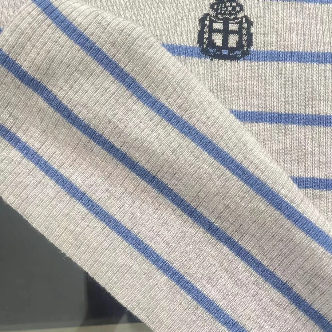 早春新款蓝条七分袖【蓝条】