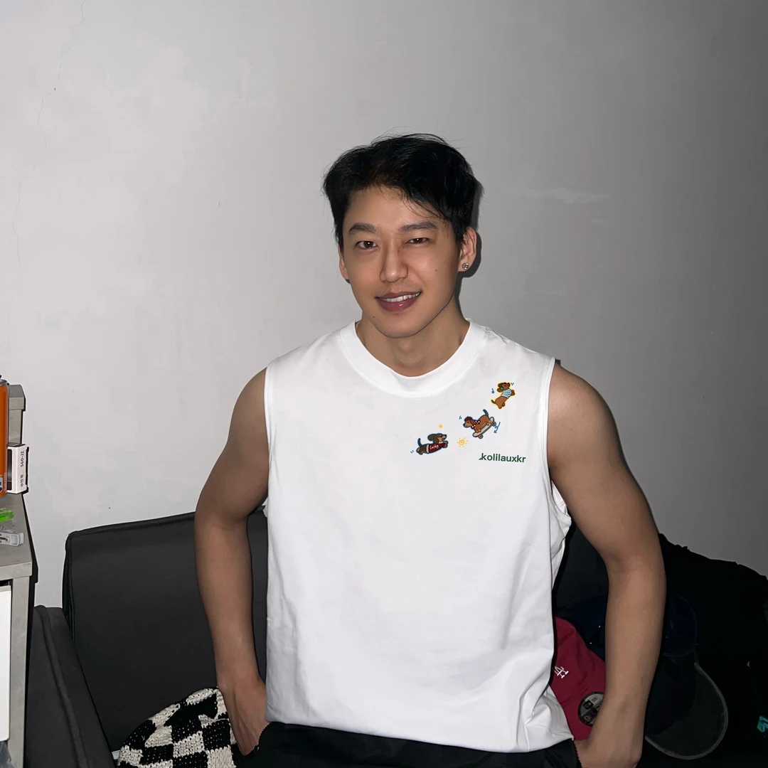 HIP潮牌美式运动背心夏季腊肠狗印花纯棉重磅宽松无袖t恤男女上衣