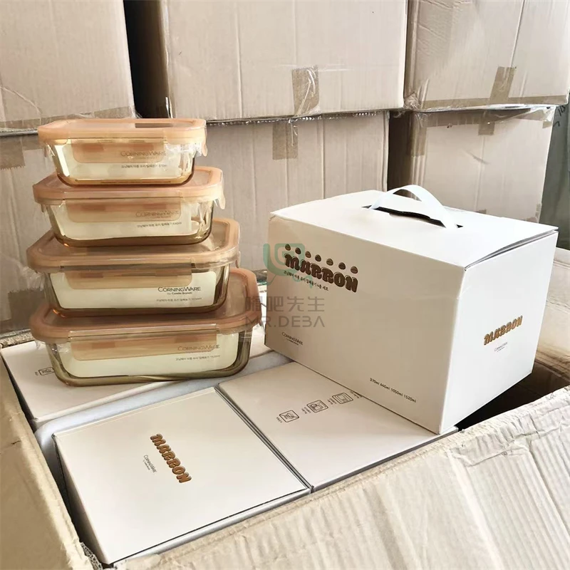 高品质玻璃收纳四件套 居家日用