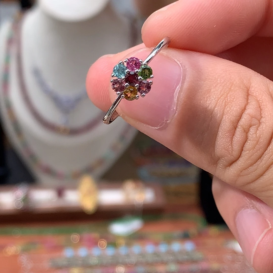 吊坠(赠链)碧玺银S925镶嵌