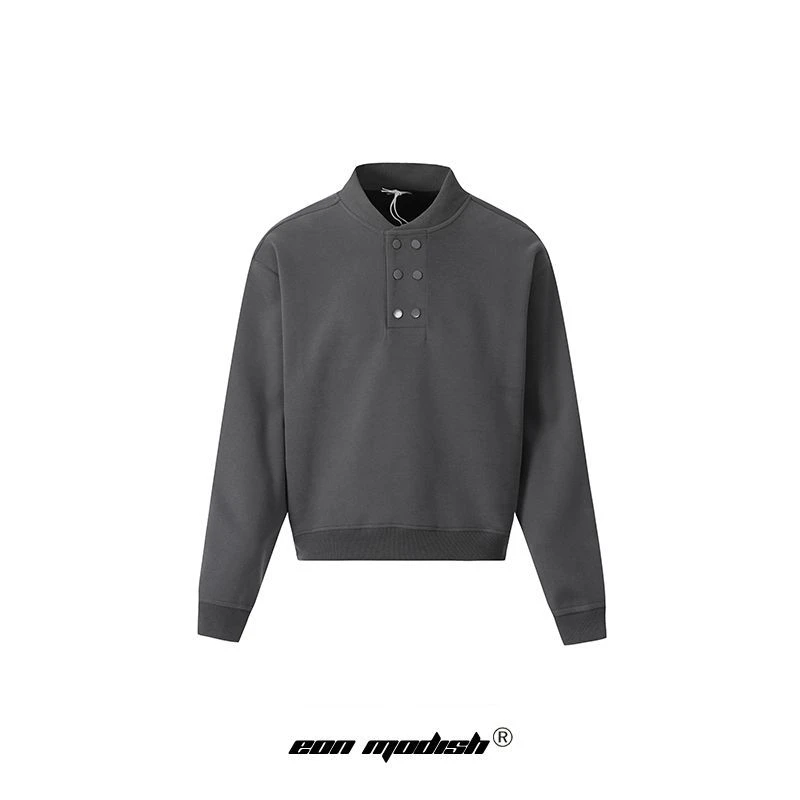 0712 2025春季新品实拍美式复古简约宽松重工套头卫衣