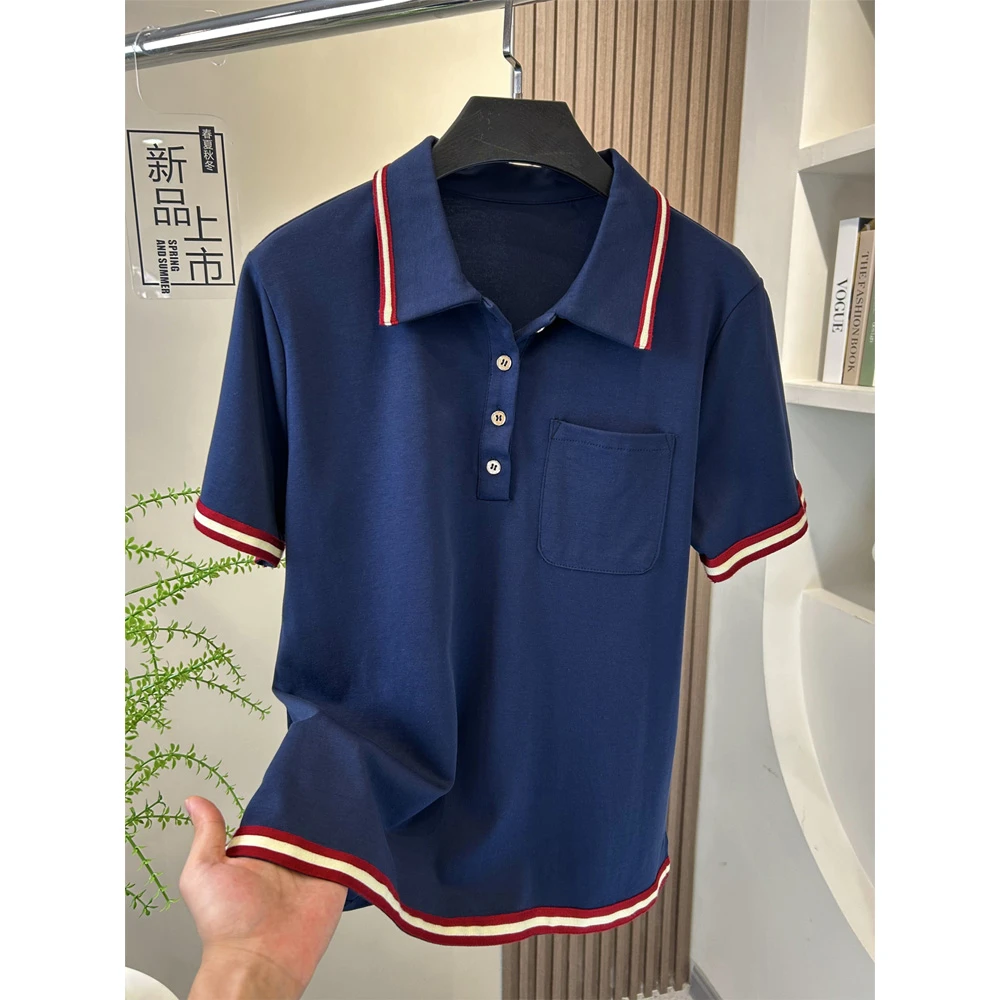 【可宝高端自营】时尚休闲撞色POLO领上衣3003852