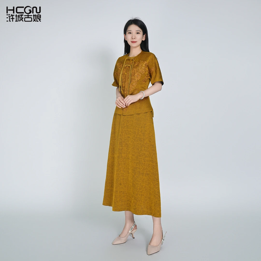 【大师系列】浒城古娘香云纱金缎龟两件套装HBSS050081+HBSS050083