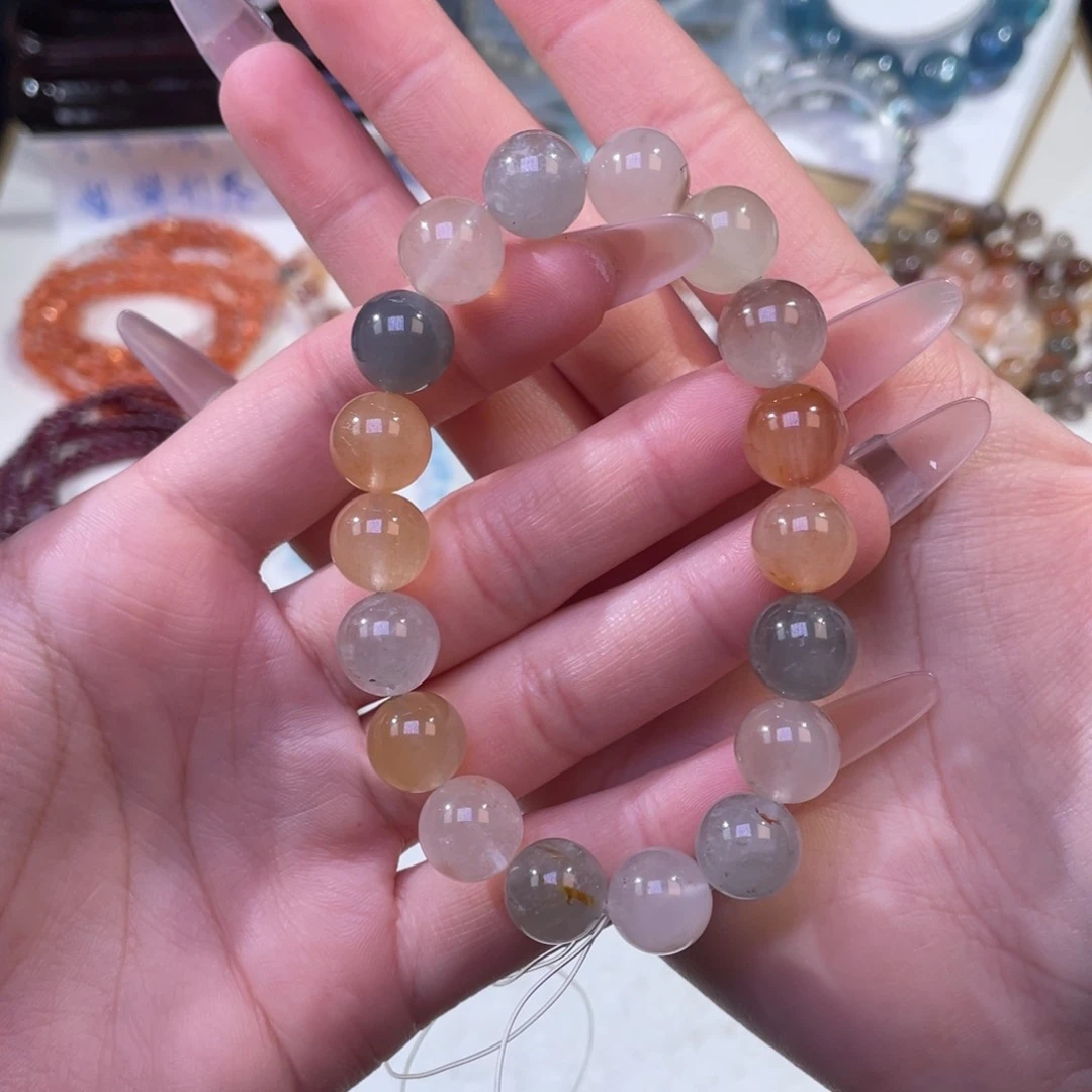 未镶嵌手链水晶兔毛水晶11mm