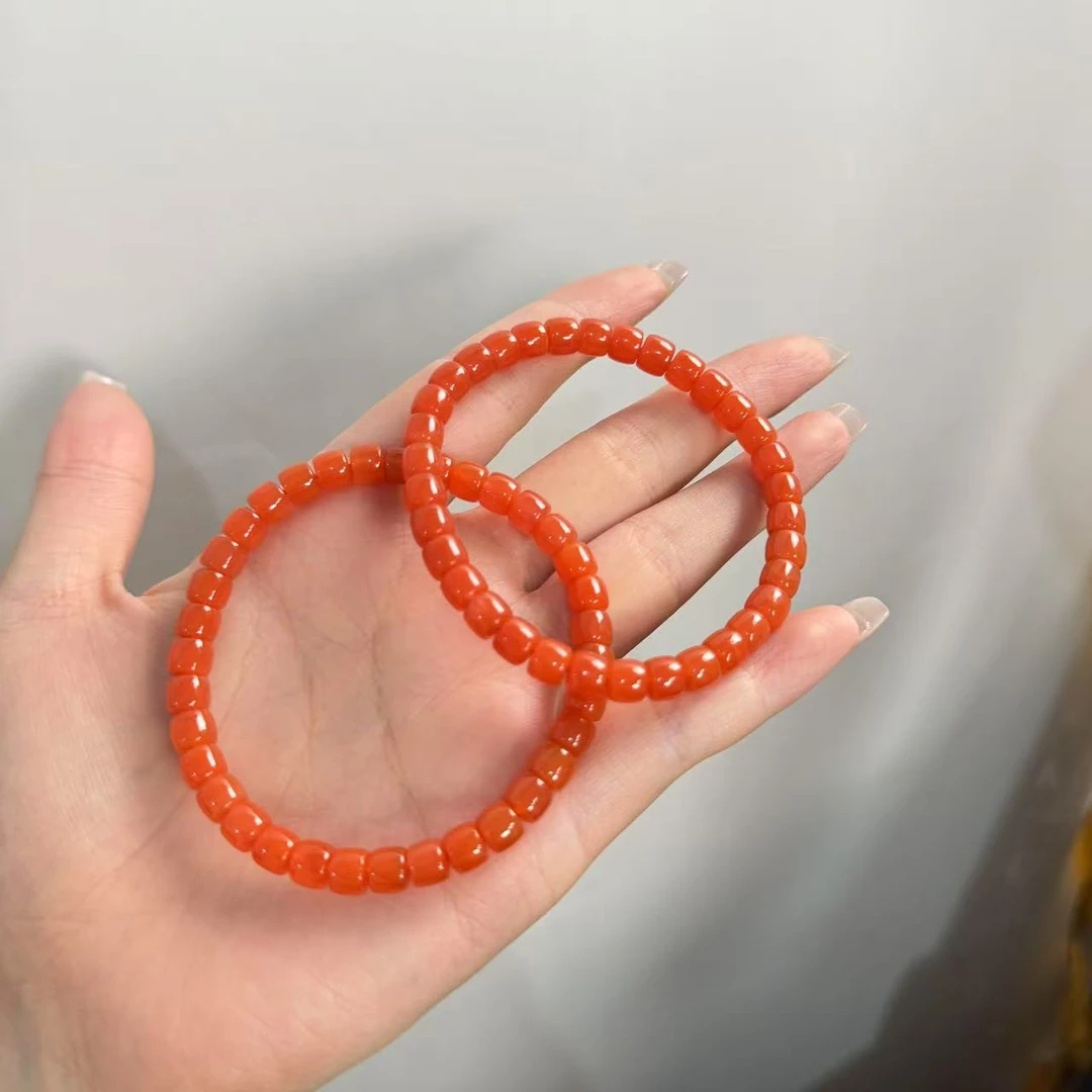 【小宝珠宝】18 T74555-南红手串-多样性发一件-6*5mm