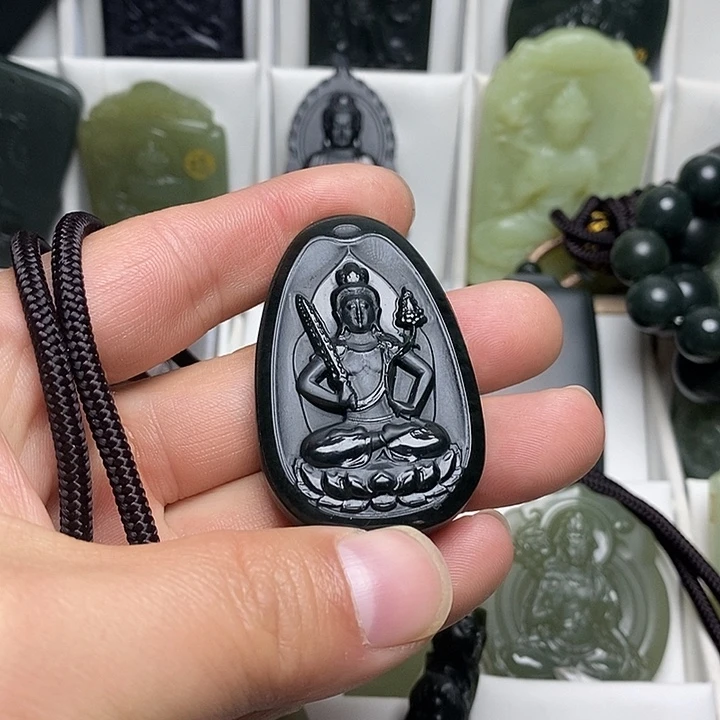 紫***紫和田玉（青玉）未镶嵌颈饰