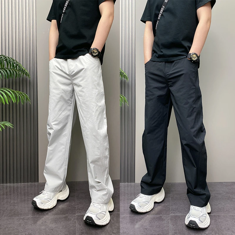 DOEA夏季薄款潮流韩版痞帅宽松哈伦裤青年男士休闲直筒阔腿裤子男