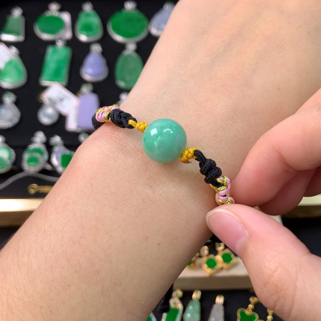 翡翠未镶嵌手绳有纹