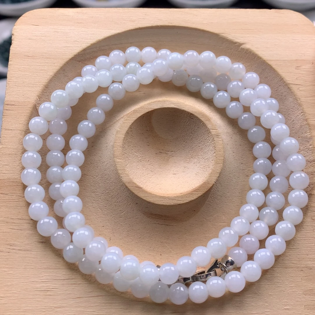 小***）翡翠未镶嵌手链天然翡翠A货珠链