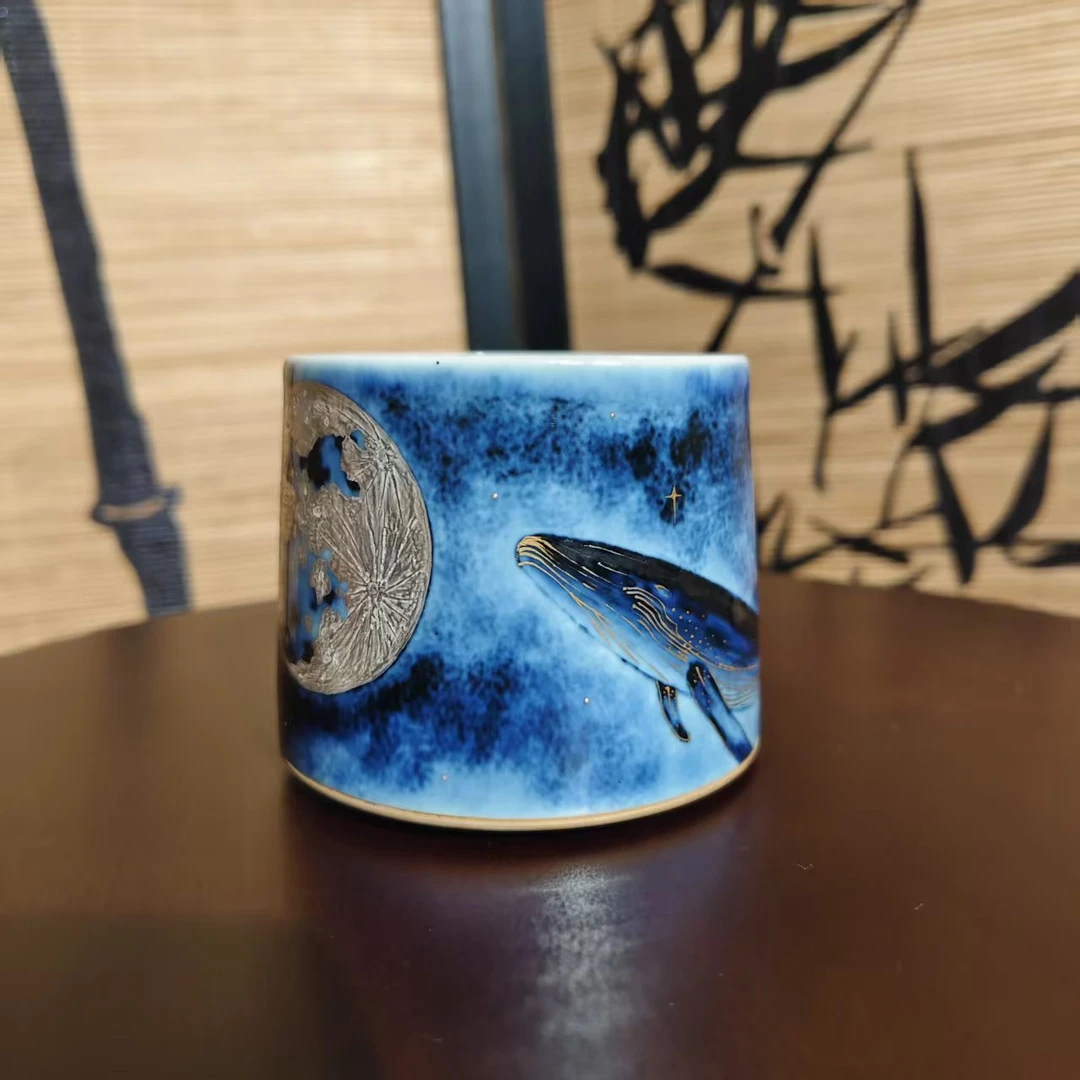 【瓷见如故】酉瓷窑星空宇宙转转杯（ycy255）