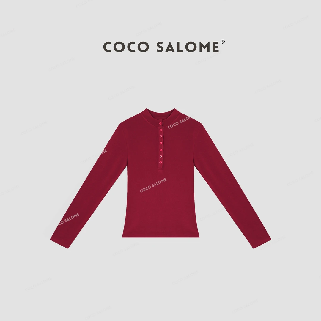 COCOSALOME⑥【七粒扣】秋冬洋气衣服女装显瘦内搭打底长袖251L