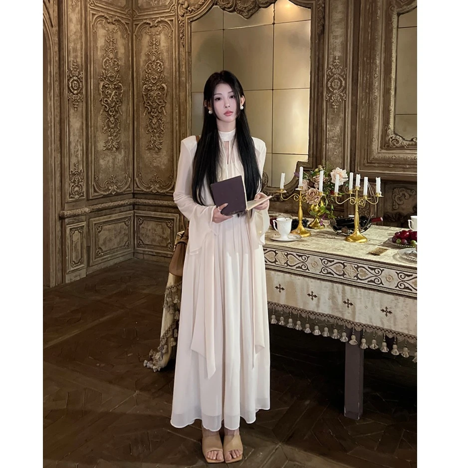 CUI CUI 崔崔【油画长裙】设计款复古长裙时尚气质显瘦C02314