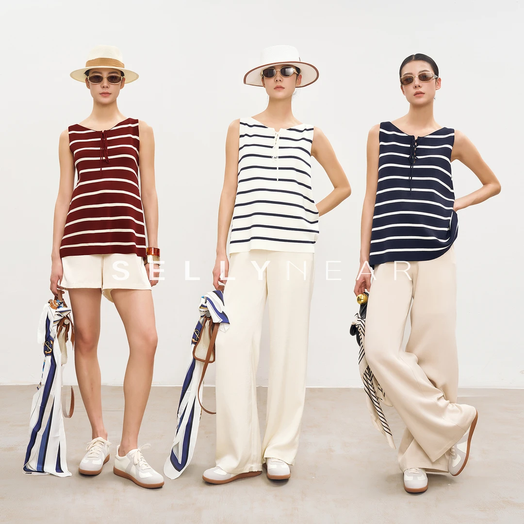 SELLYNEAR孕妇上衣夏季新款时尚宽松短袖条纹A摆T恤孕期遮肚上衣