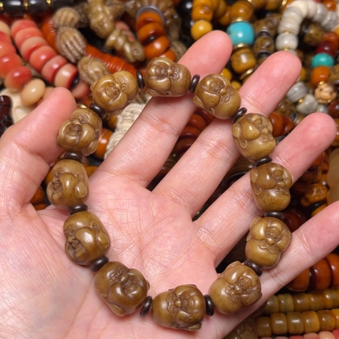 【闪购商品】牛骨手串/手链牛骨原色弥勒佛17×14×12颗