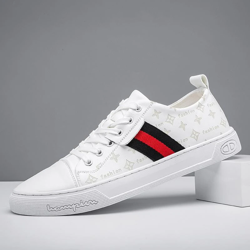 纯牛皮小白鞋男真皮欧洲站奢侈品男鞋子休闲板鞋潮流百搭潮牌白鞋