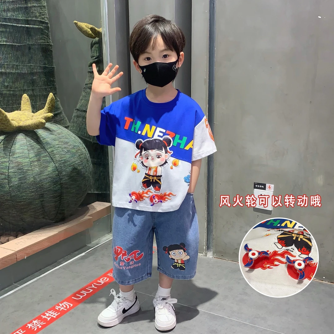 哪吒儿童服装男童夏装套装2025新款宝宝夏季衣服帅气男孩儿童套装
