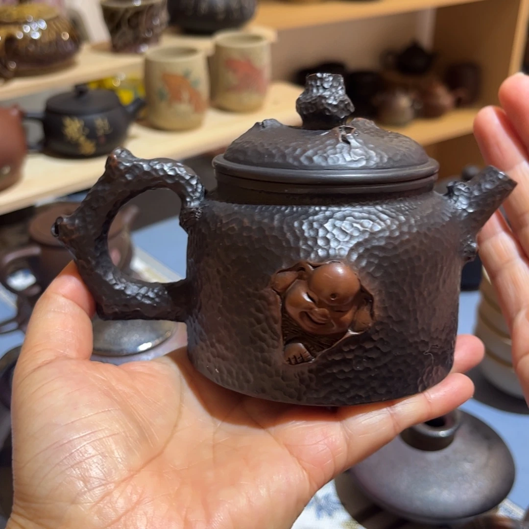 建水紫陶根艺仿生壶
