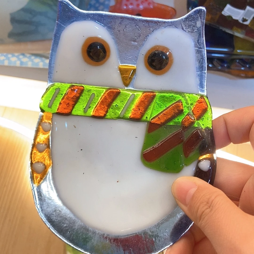 琉璃手工艺品～**~猫头鹰盘子