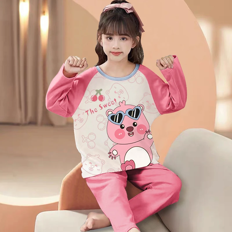 女童睡衣莫代尔儿童长袖薄款春秋季中大童女孩家居服2025新款套装