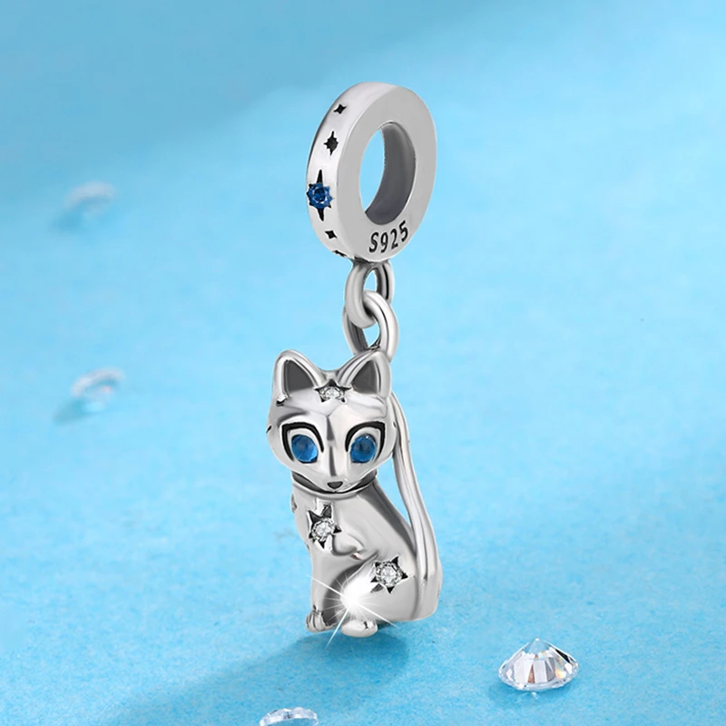 吊坠925银 潘家同款萌猫吊坠s925银手链手镯串饰可爱气质百搭饰品