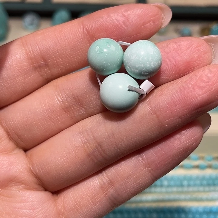 绿松石未镶嵌圆珠