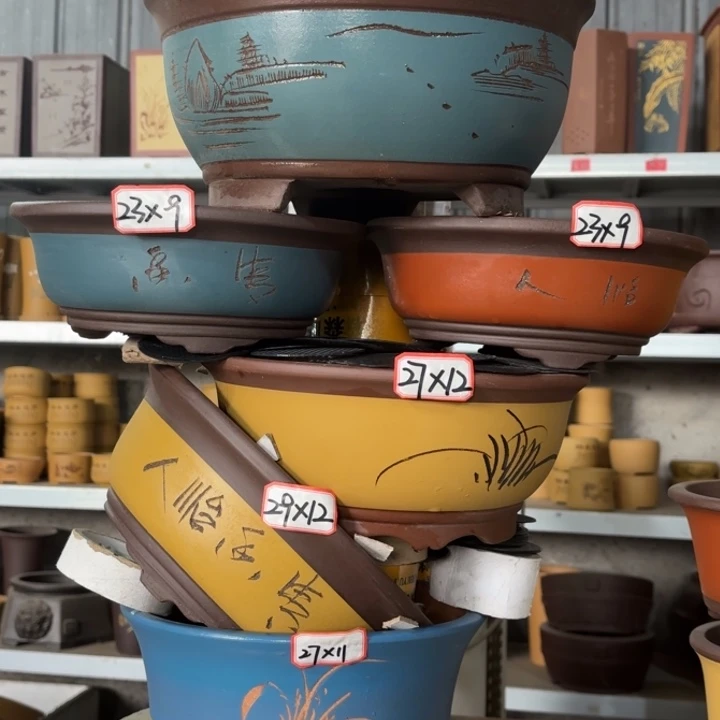 紫砂花盆100-6。