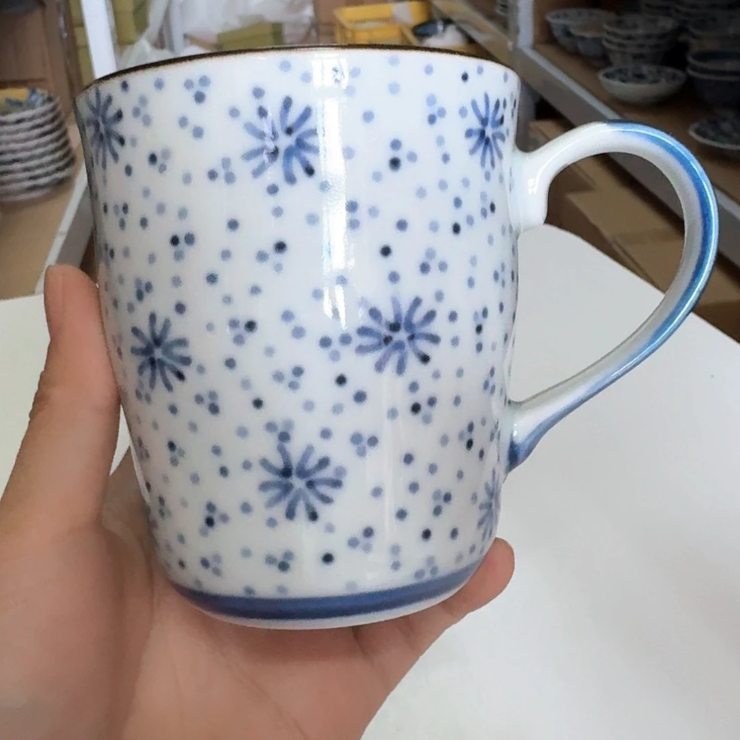 瓷片小雪花马克杯270ml