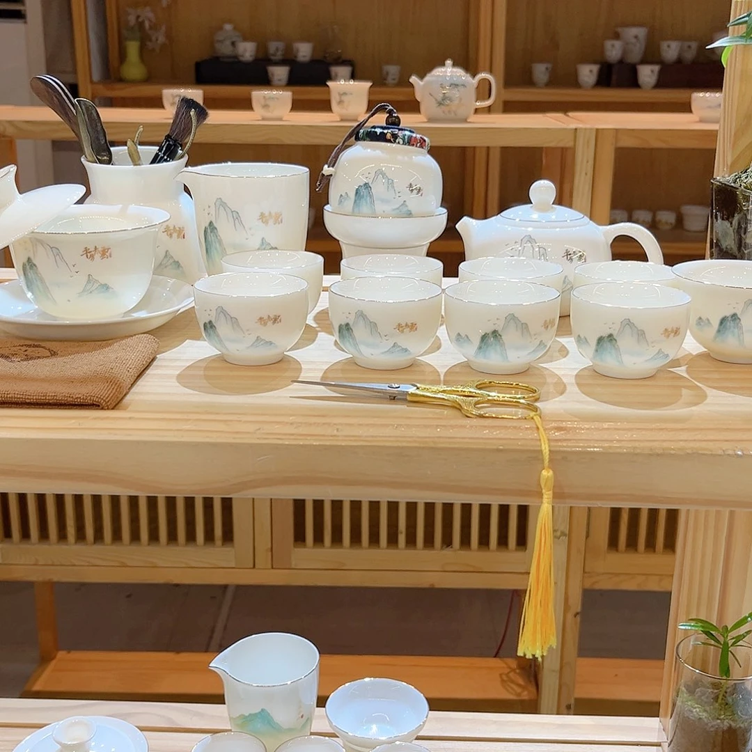 【御瓷斋】羊脂玉瓷茶具套装