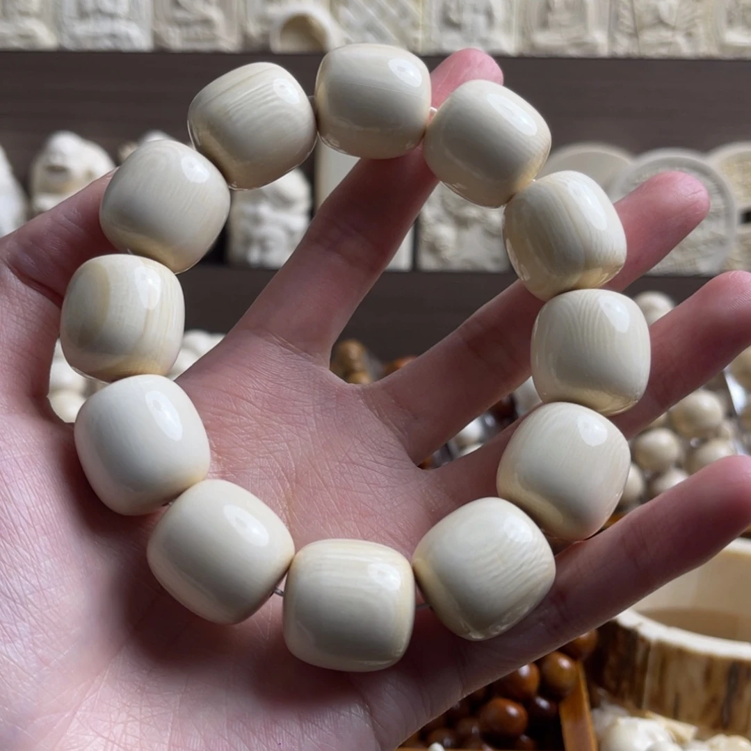 手串/手链/手镯猛犸象牙墩子19+*18+带皮手串福利捡漏