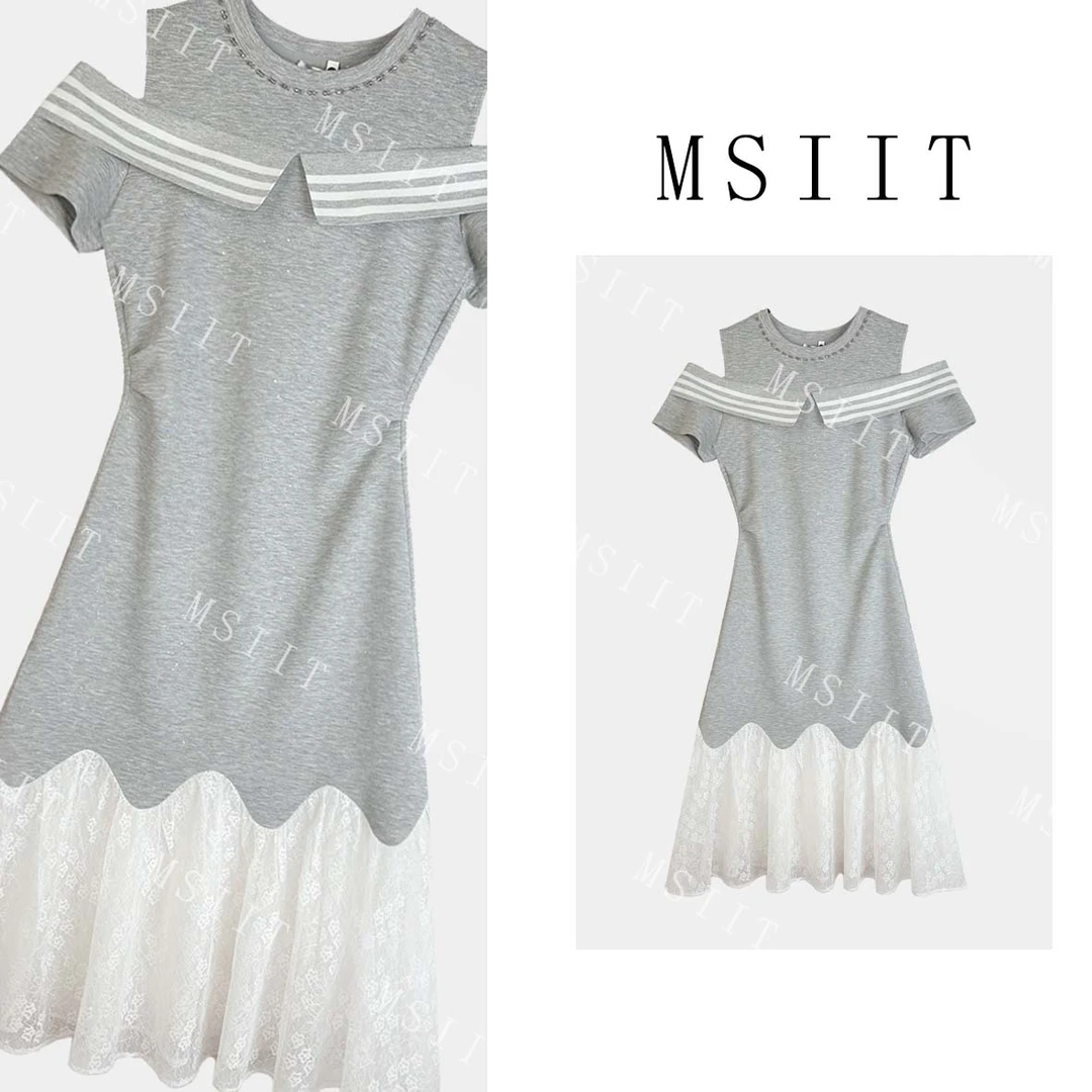 DY-夏日轻奢简约舒适感设计拼接重工显瘦气质连衣裙女JC-A3991