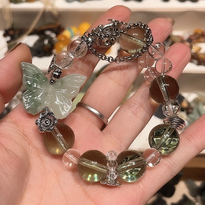 蛇纹石玉合金颈饰