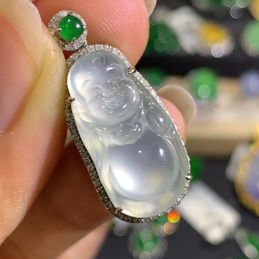 翡翠颈饰18K金镶嵌9、