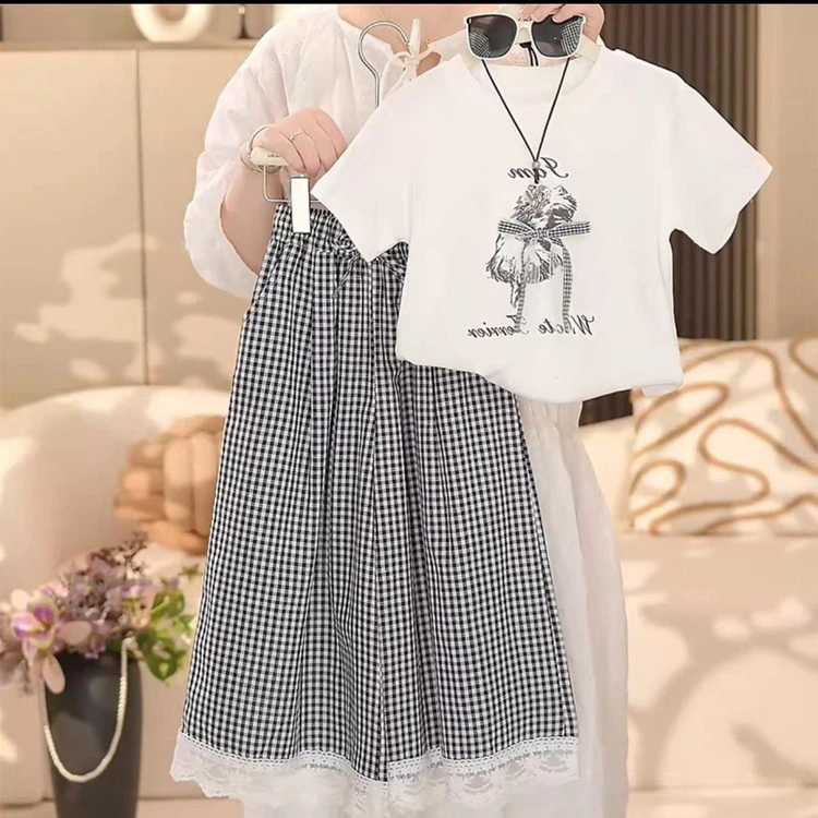 女童夏装套装2025新款儿童今年流行超好看短袖女孩夏季阔腿裤