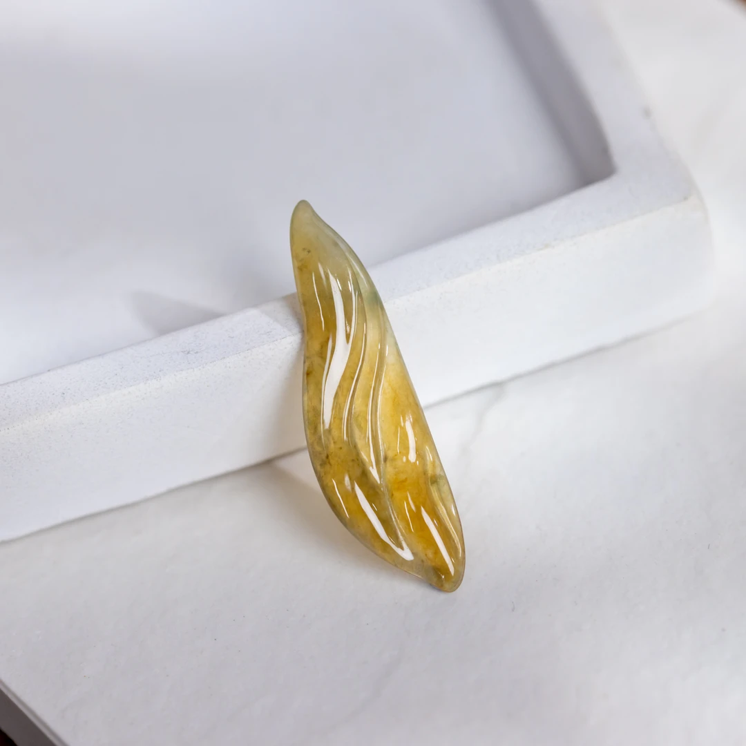 钦点-天然A货翡翠-黄随行叶子-xds