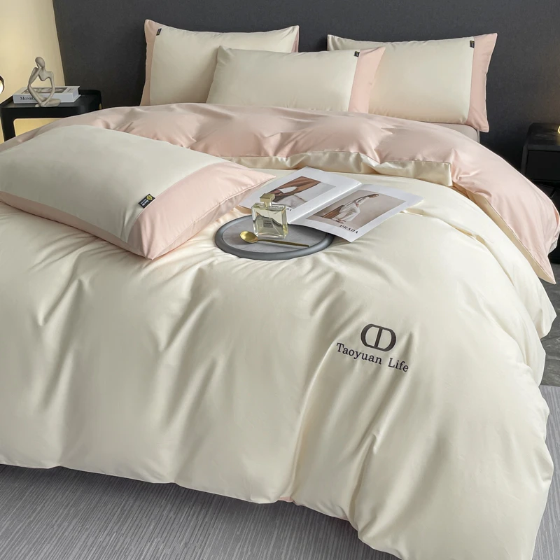 富安娜全棉磨毛四件套纯棉加厚保暖柔软床单被套床笠简约秋冬新款