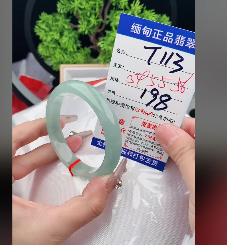 T113缅甸翡翠手镯处理198/条【一物一证】实物以直播间为准