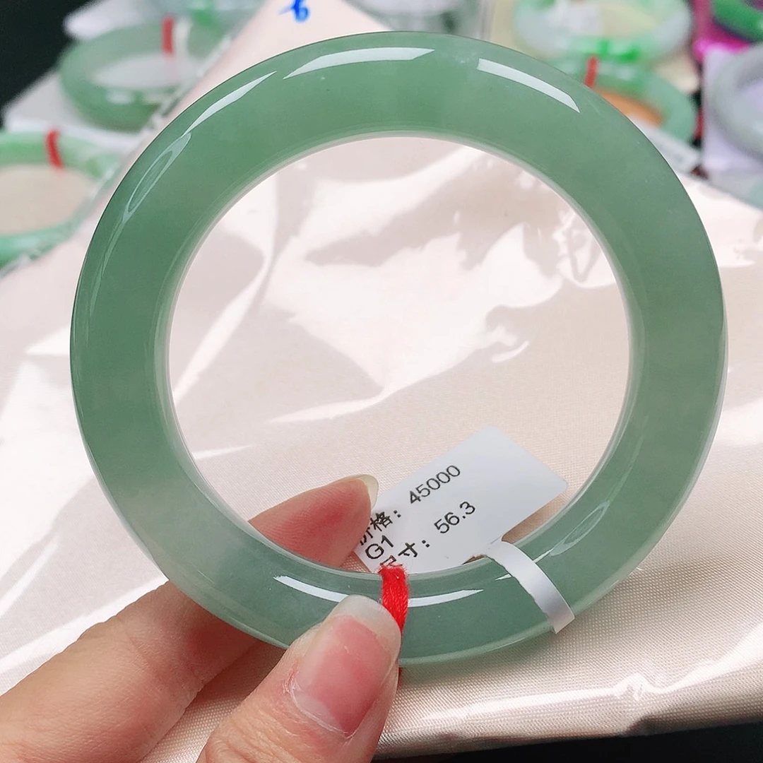 翡翠手镯（圆镯）未镶嵌天然翡翠手镯57