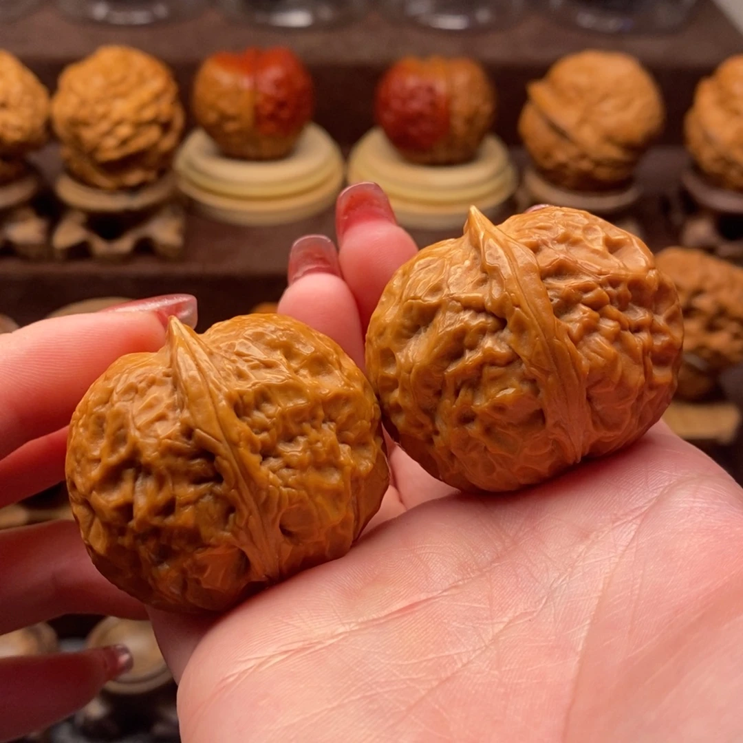 把件文玩核桃42牡丹元宝