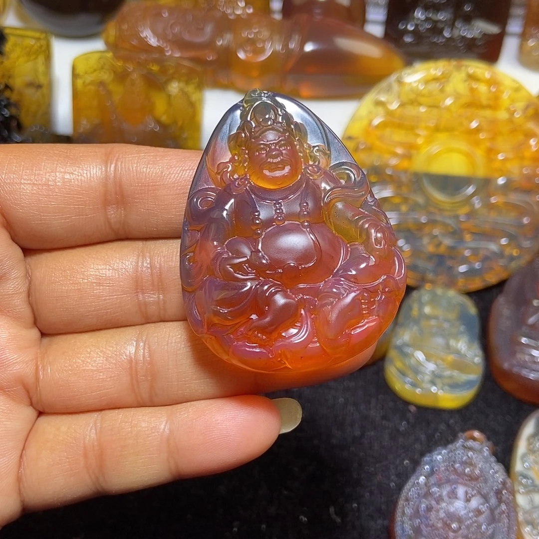 琥珀未镶嵌颈饰缅甸天然琥珀吊坠