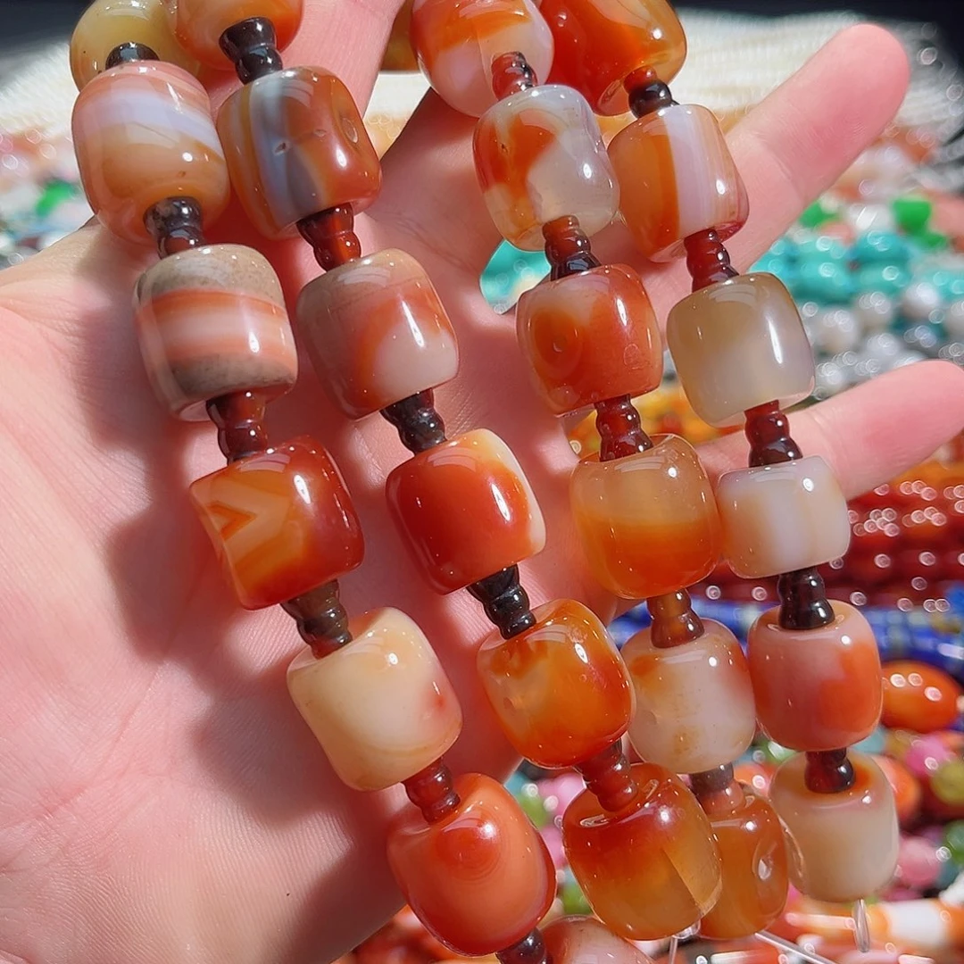 玛瑙/玉髓未镶嵌珠宝半成品玛瑙三通一条15套18mm