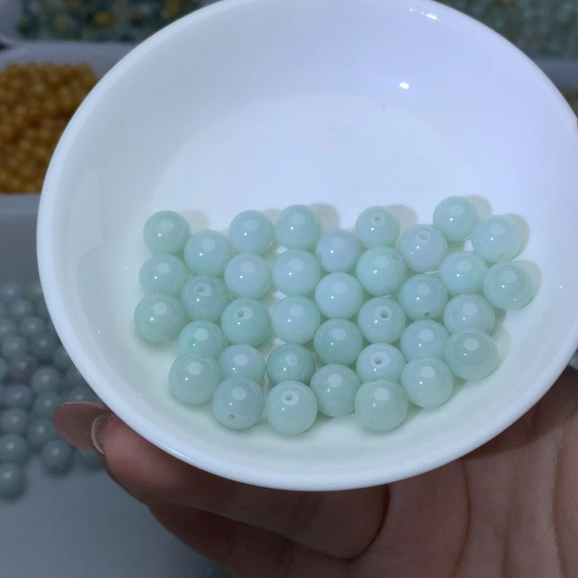 【闪购商品】翡翠手链未镶嵌卡9冰果绿20颗