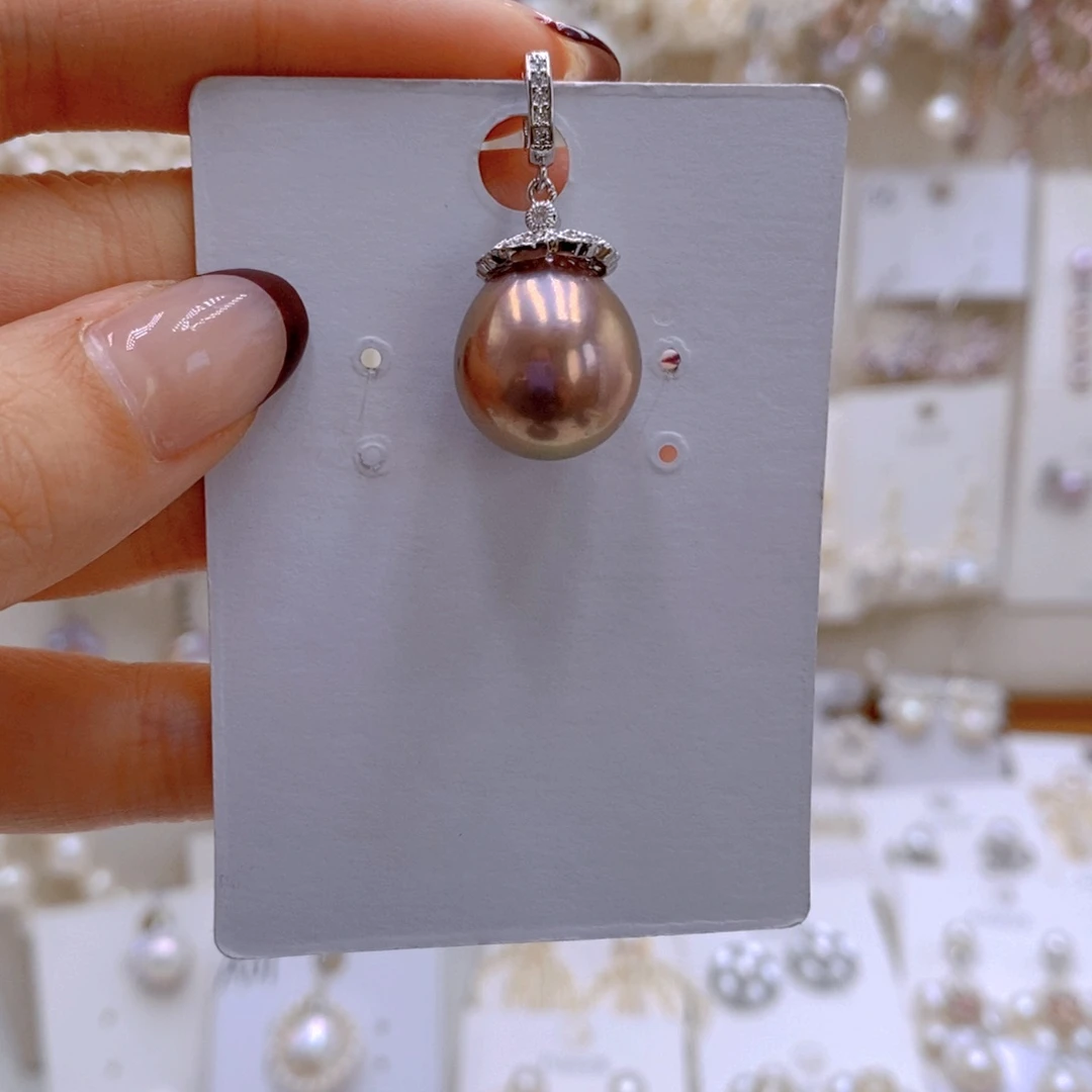银S925镶嵌耳饰淡水珍珠