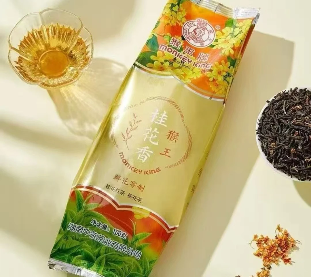 2025年猴王牌桂花香100g袋装桂花茶袋装鲜花窨制散茶茶叶