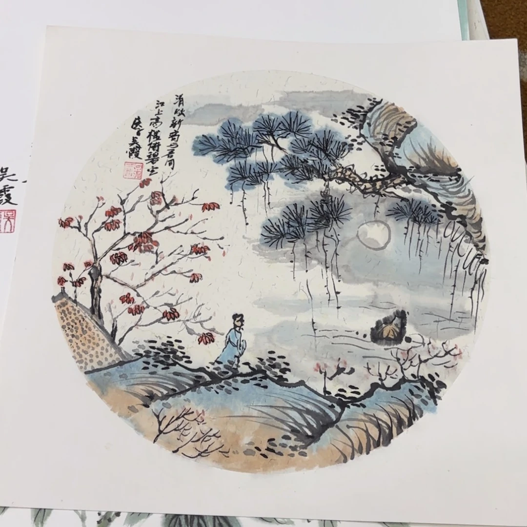 国画吴霞卡纸作品艺