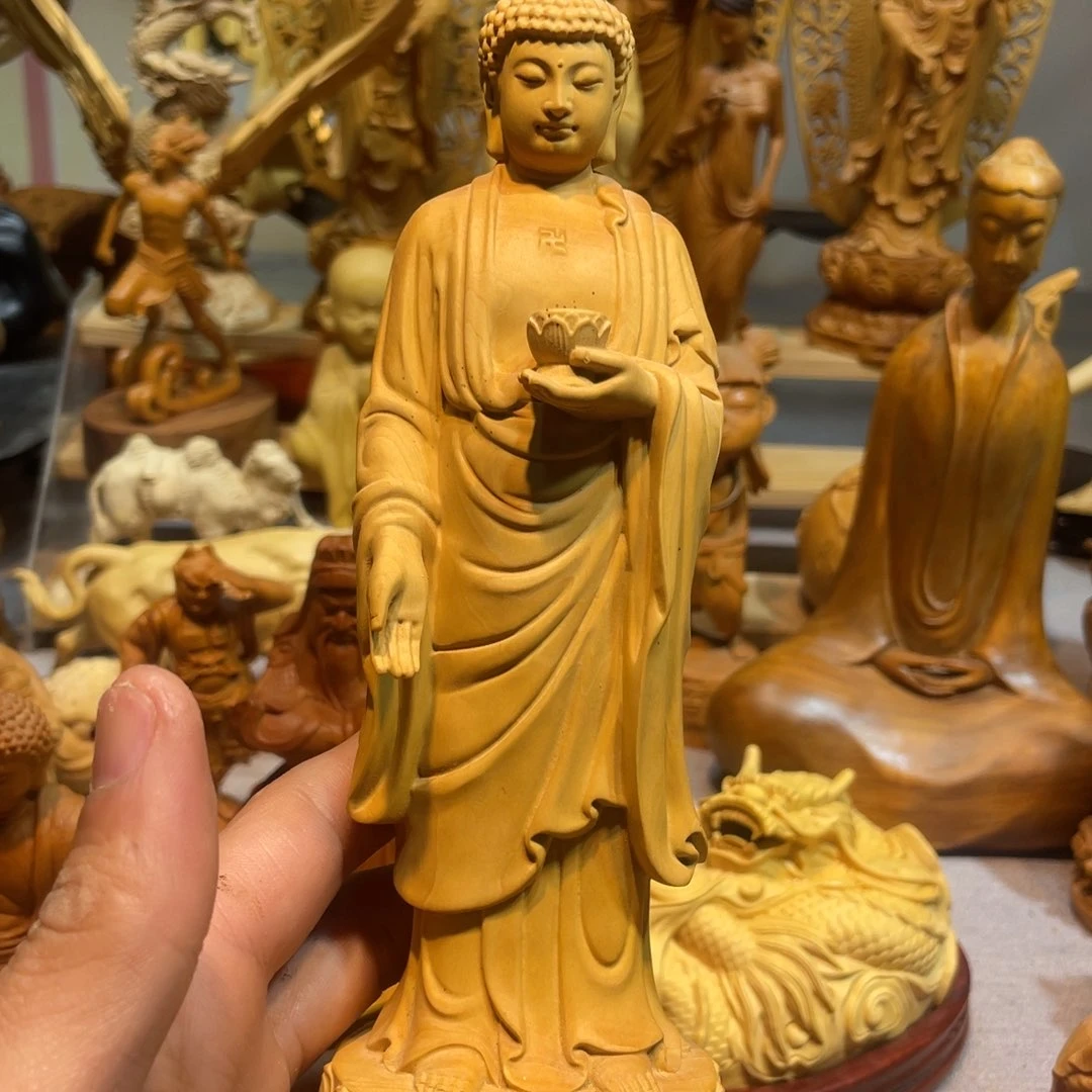 黄杨木黄杨木阿弥陀佛小瑕疵