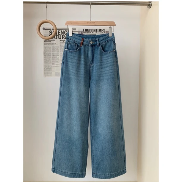 【红格神裤】A东大门韩国原单显瘦显高加绒百搭红格复古牛仔裤2099